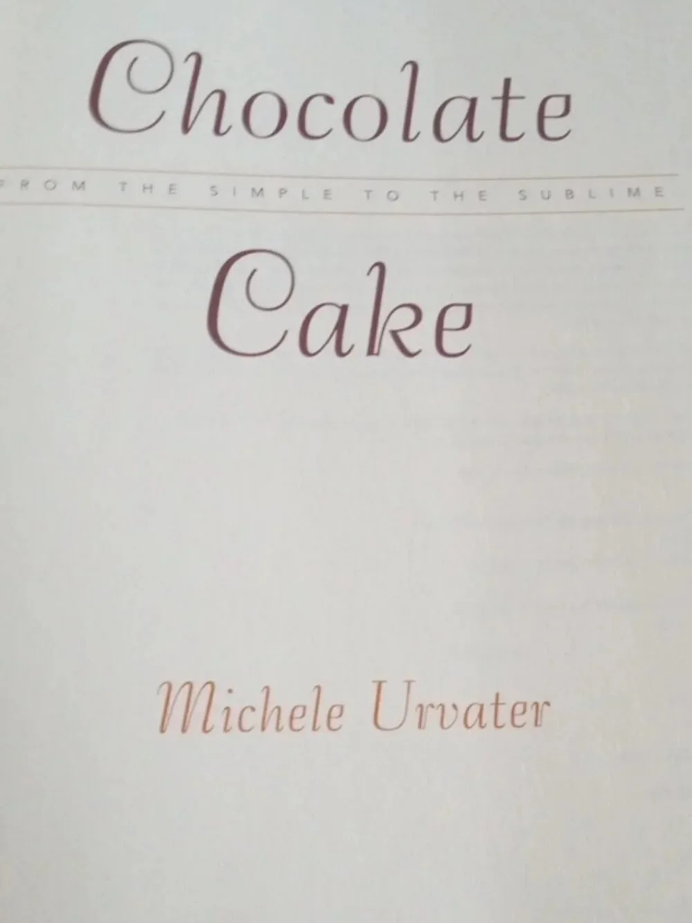 N/A cookbook chocolate